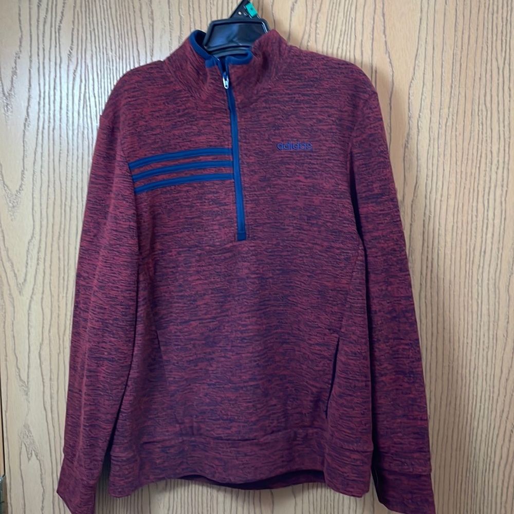 Adidas 1/4 Boys Fleece Pullover Sz L (14/16)